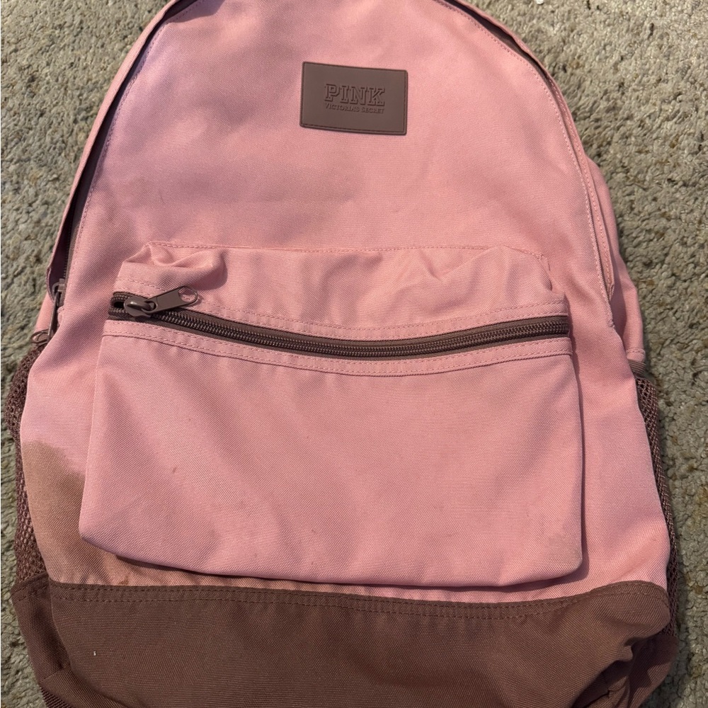 PINK Victoria's Secret Pink and Brown Backpack